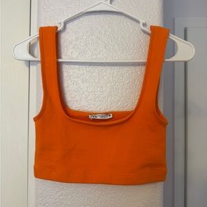 Zara Vibrant Orange Crop Top